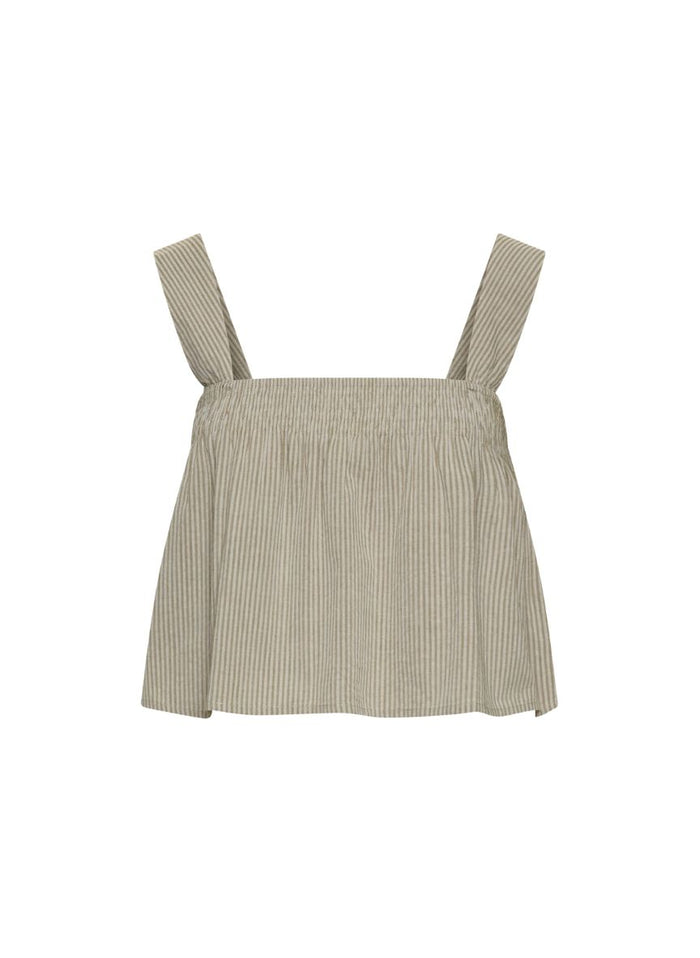 Tops Apoella Selini Smocked Top Striped Khaki Apoella