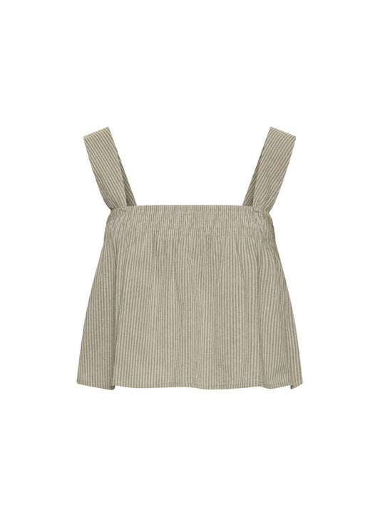 Tops Apoella Selini Smocked Top Striped Khaki Apoella