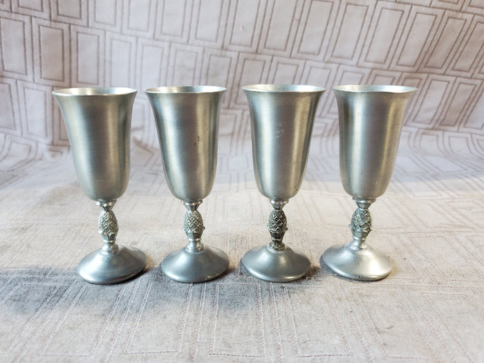 Set of 4 Pewter Pineapple Cordial Cup