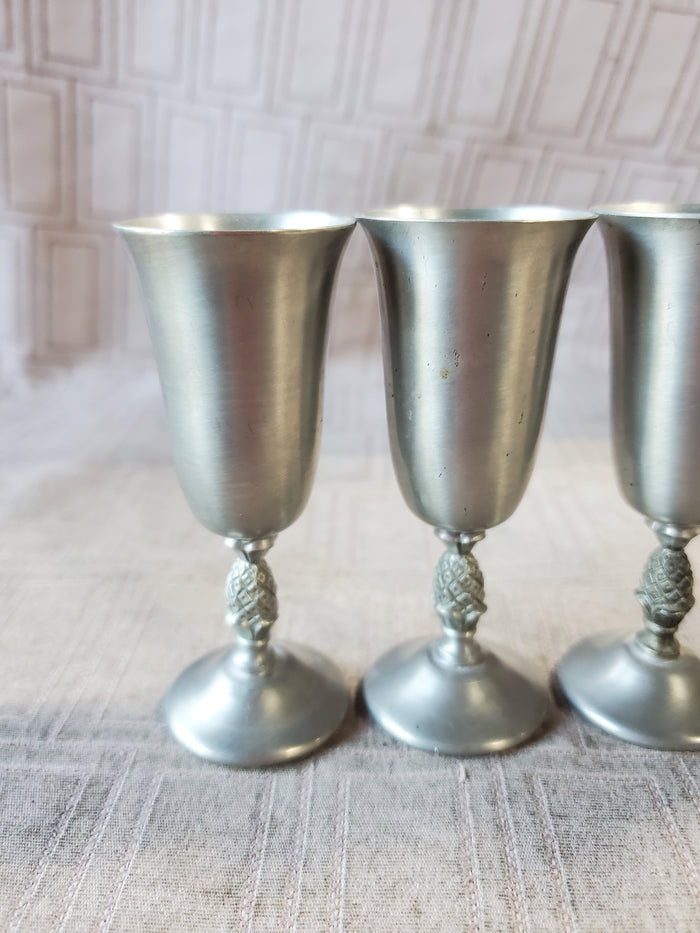 Set of 4 Pewter Pineapple Cordial Cup