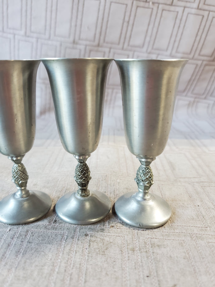 Set of 4 Pewter Pineapple Cordial Cup