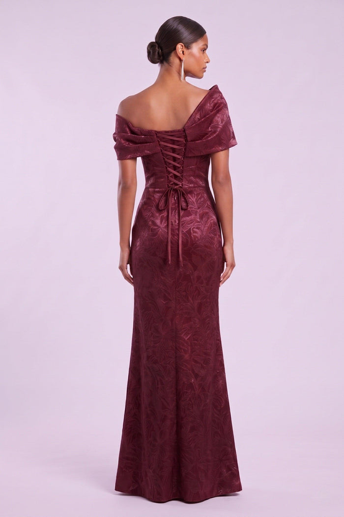 Sheath-Column Floor Length Jacquard Mother of the Bride Dress CM0487