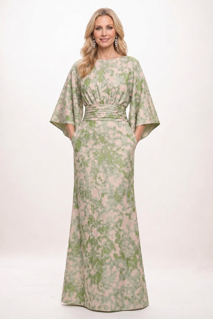 Sheath-Column Floor Length Jacquard Mother of the Bride Dress CM0501