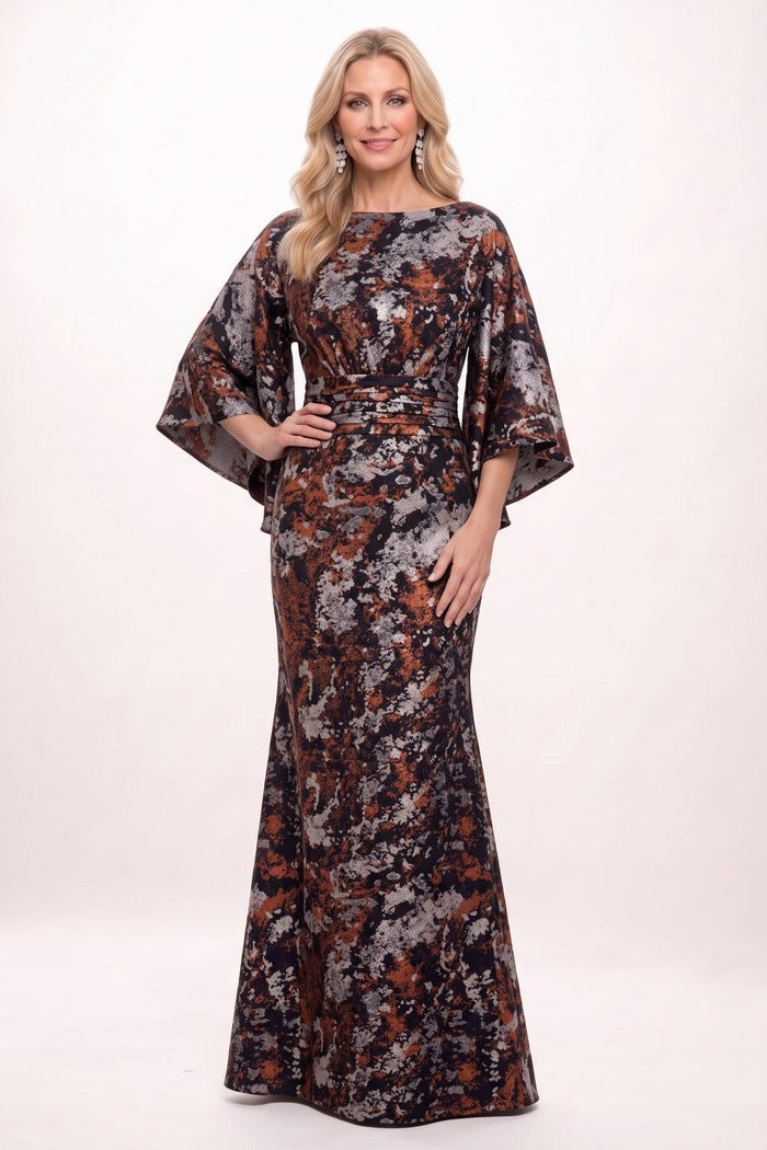 Sheath-Column Floor Length Jacquard Mother of the Bride Dress CM0501