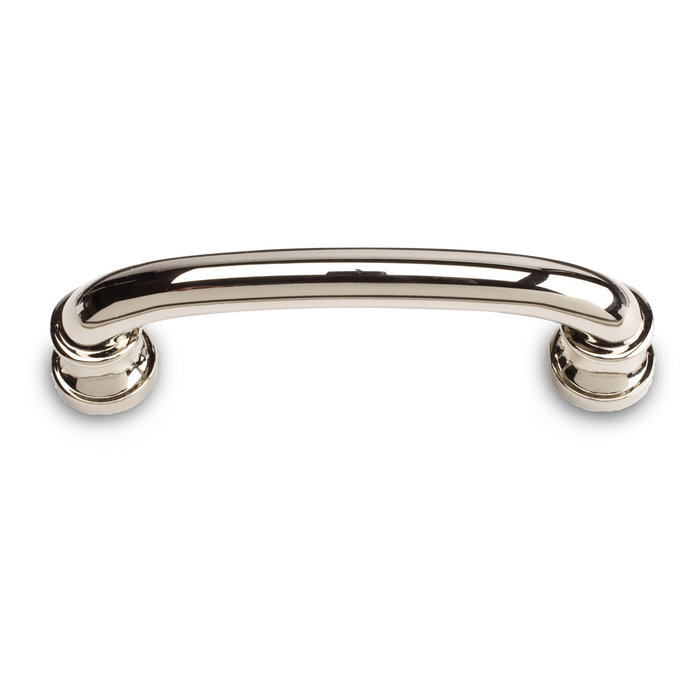A clean traditional pull with a curved handle.