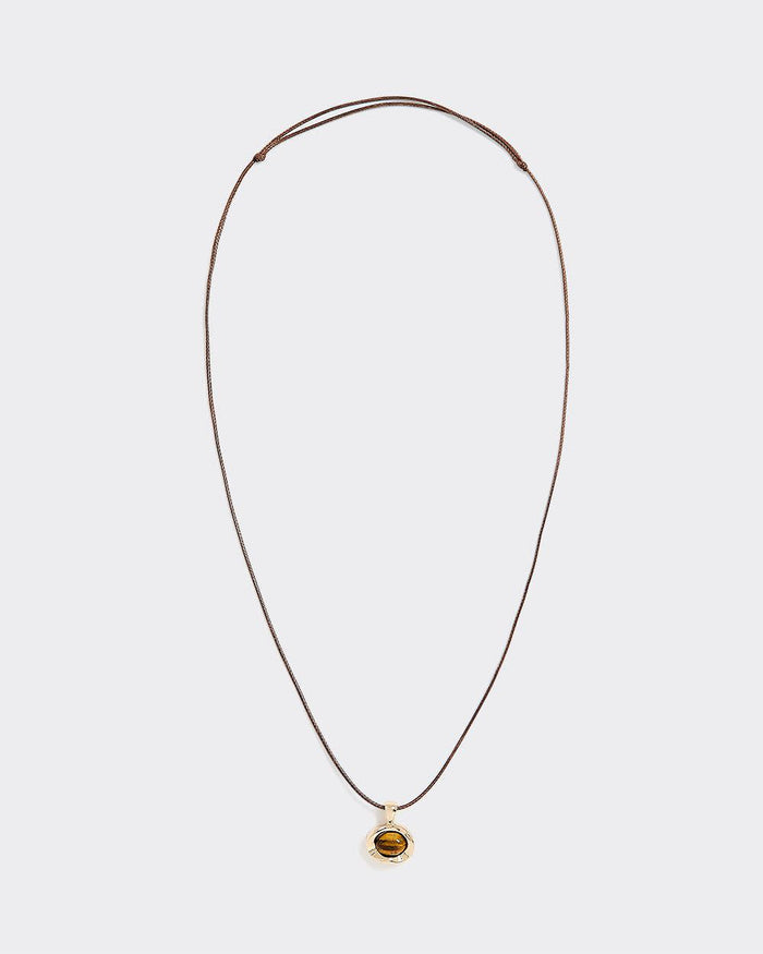 Short Cord Necklace with Tiger Eye