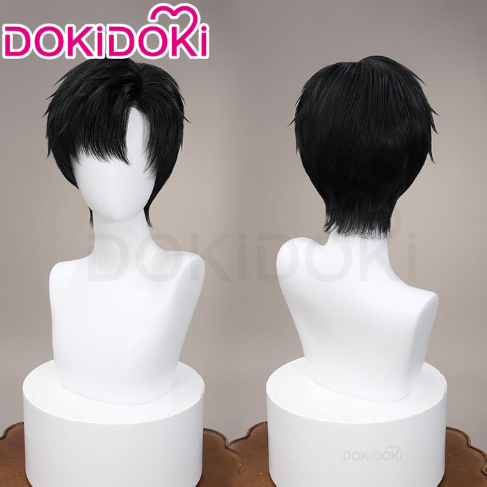 【Short Front Lace】DokiDoki Game Love And Deepspace Cosplay Zayne Wig Short Straight Black Hair
