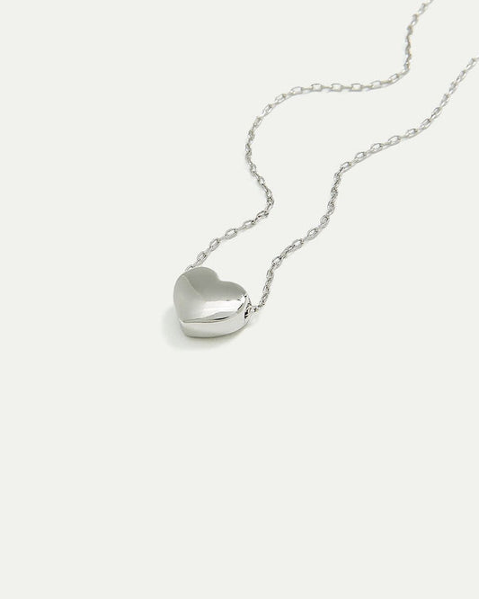 Short Necklace with Bubble Heart Pendant