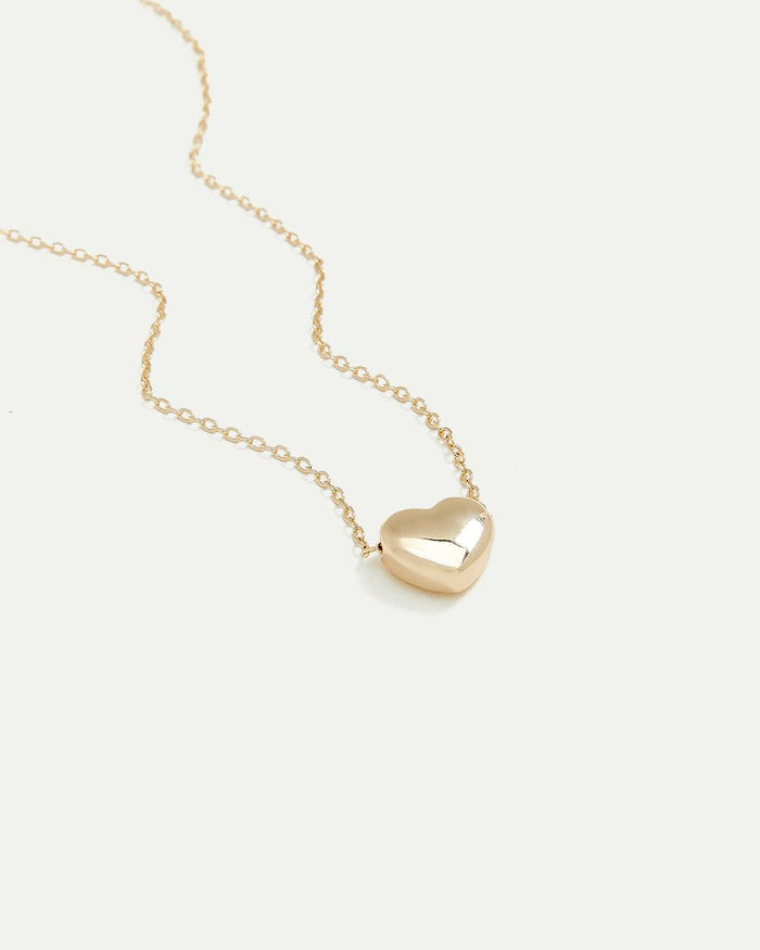 Short Necklace with Bubble Heart Pendant