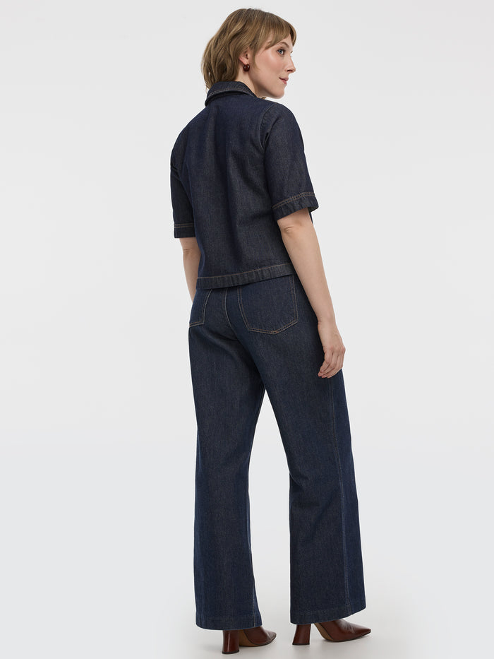 Short-Sleeve Denim Shirt