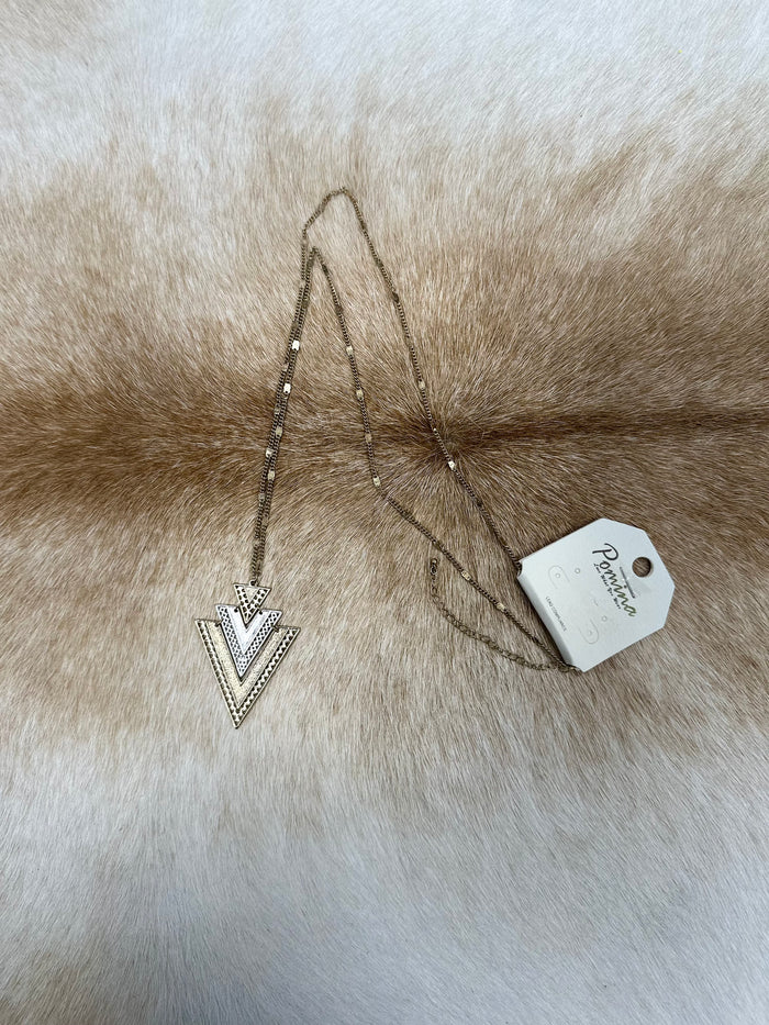 Silver Arrowhead Layered Necklace
