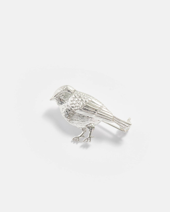 Silver Blue Tit Brooch - Green Box