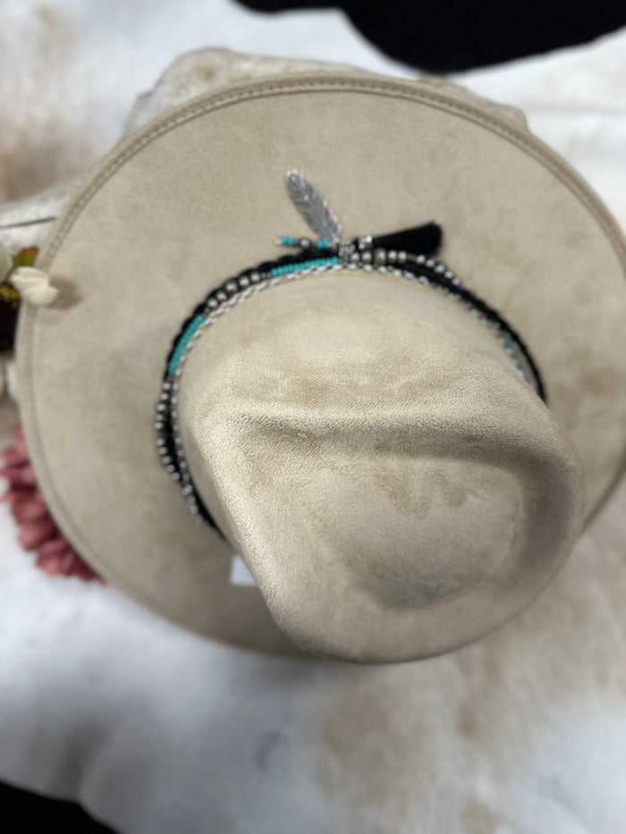 Silver Feather Horsehair Hat Band