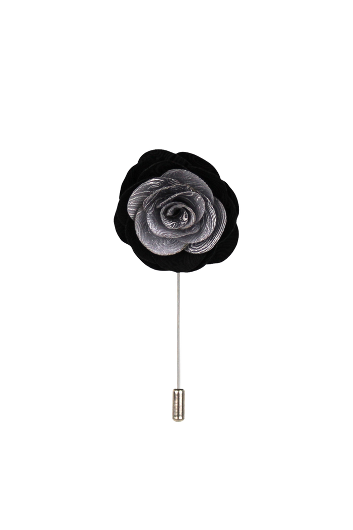 Silver Swirl Flower Lapel Pin