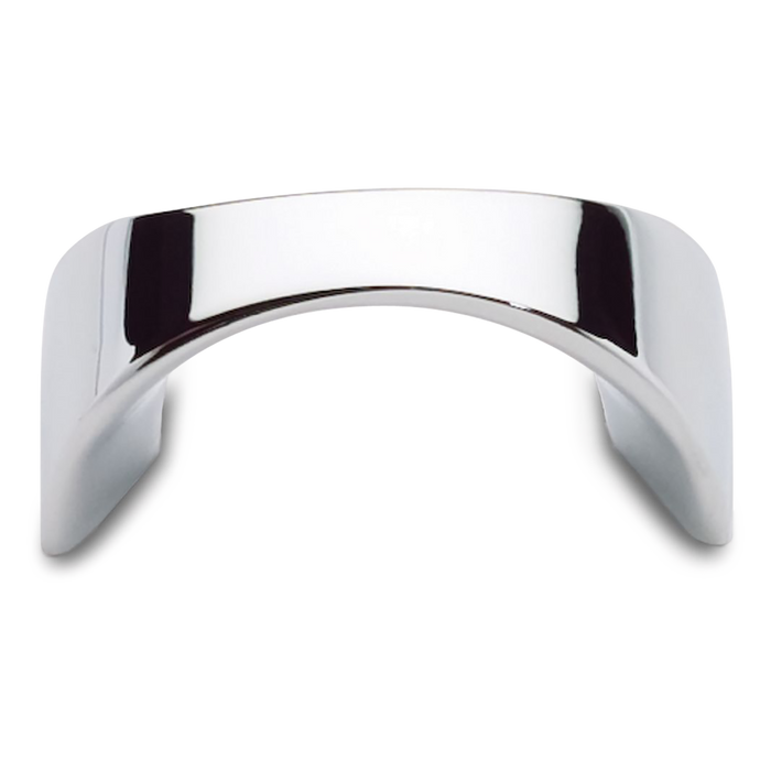 A seamless and modern knob with a curved face.