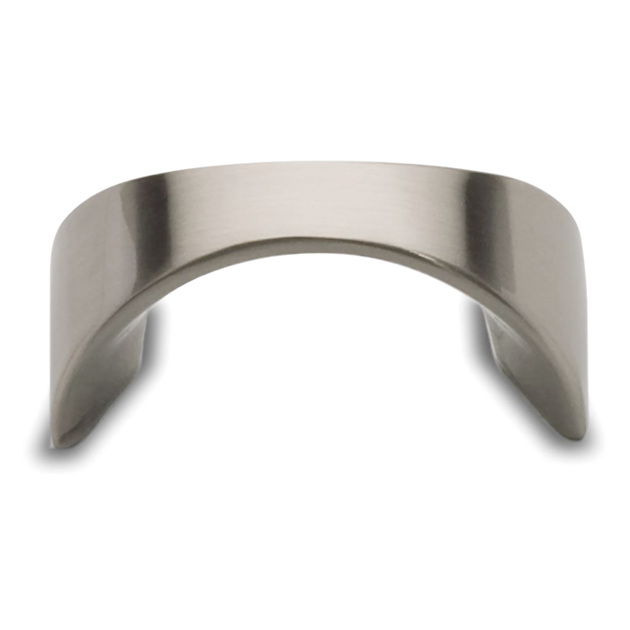 A seamless and modern knob with a curved face.