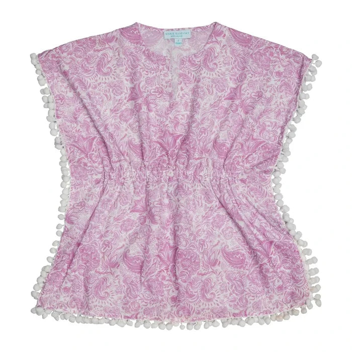 Caftans Marie Raxevsky Sleeveless Pom Pom Caftan Paisley Lilac Apoella