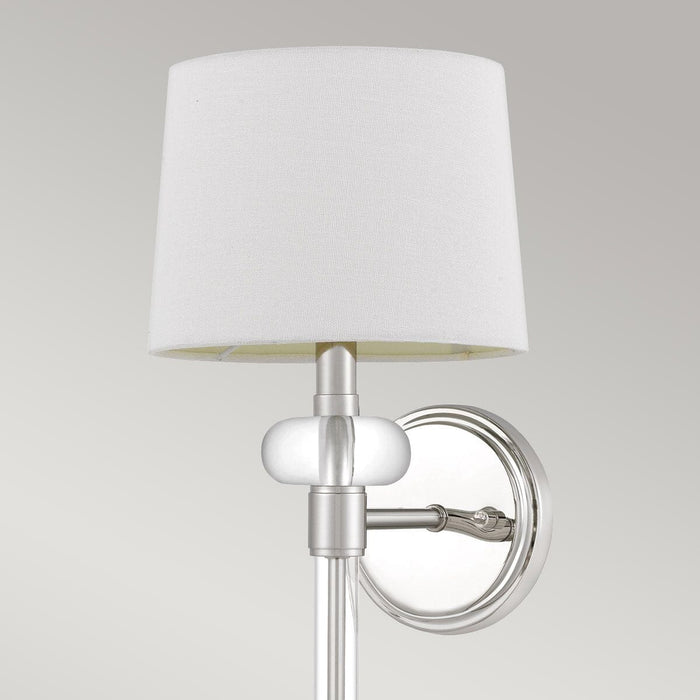 Smithson Chrome & Glass Wall Light with White Shade Lighting