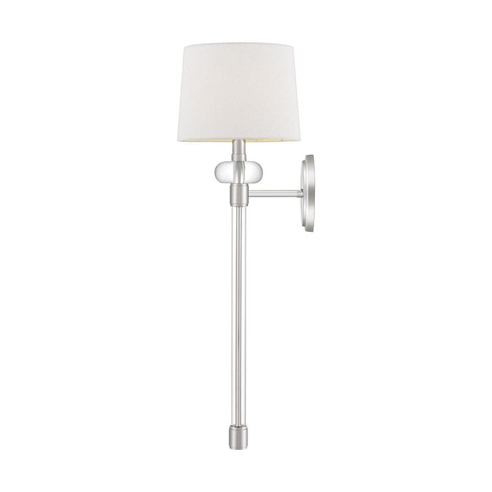 Smithson Chrome & Glass Wall Light with White Shade Lighting