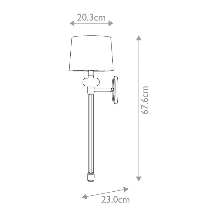 Smithson Chrome & Glass Wall Light with White Shade Lighting