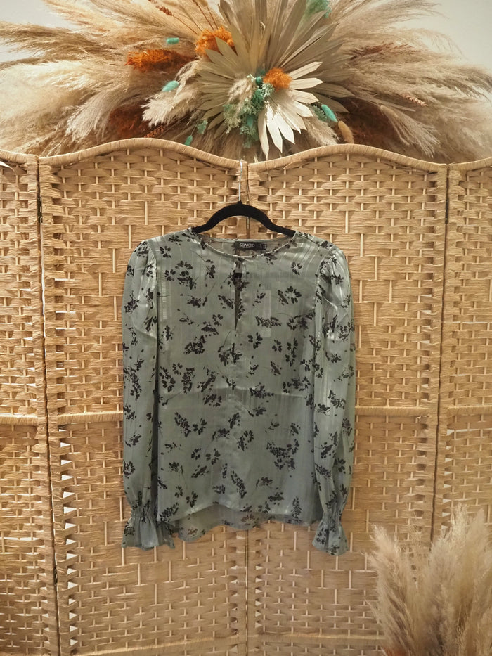 Soaked in Luxury Khaki Floral Blouse NEW RRP £60 8