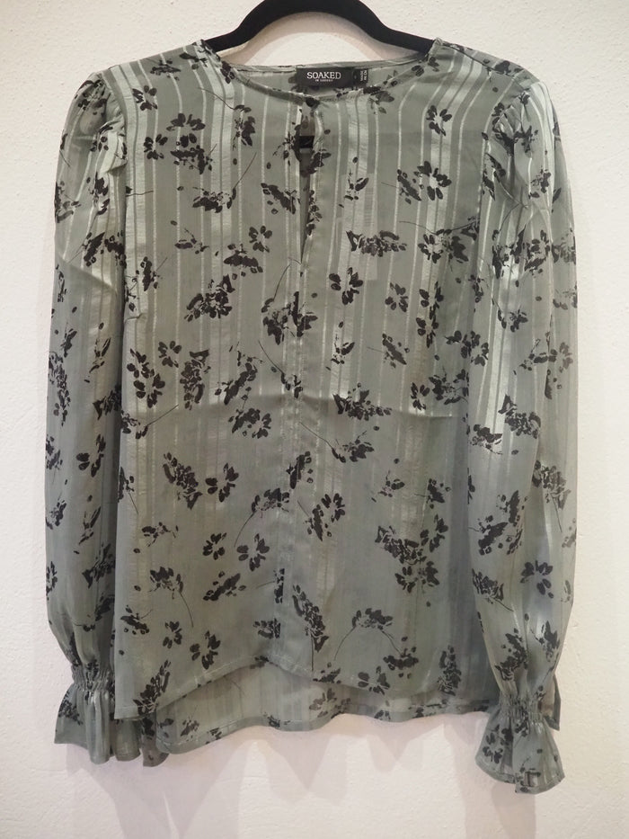 Soaked in Luxury Khaki Floral Blouse NEW RRP £60 8