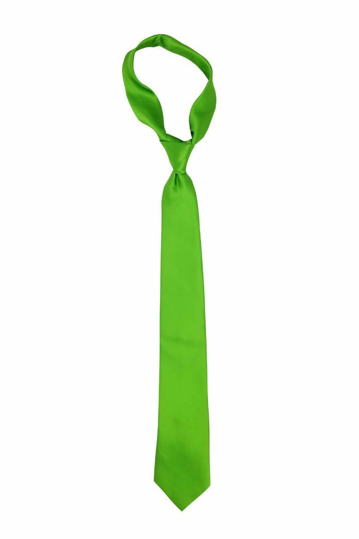Solid Bright Green Skinny Pre-tied Tie, Tie, GoTie