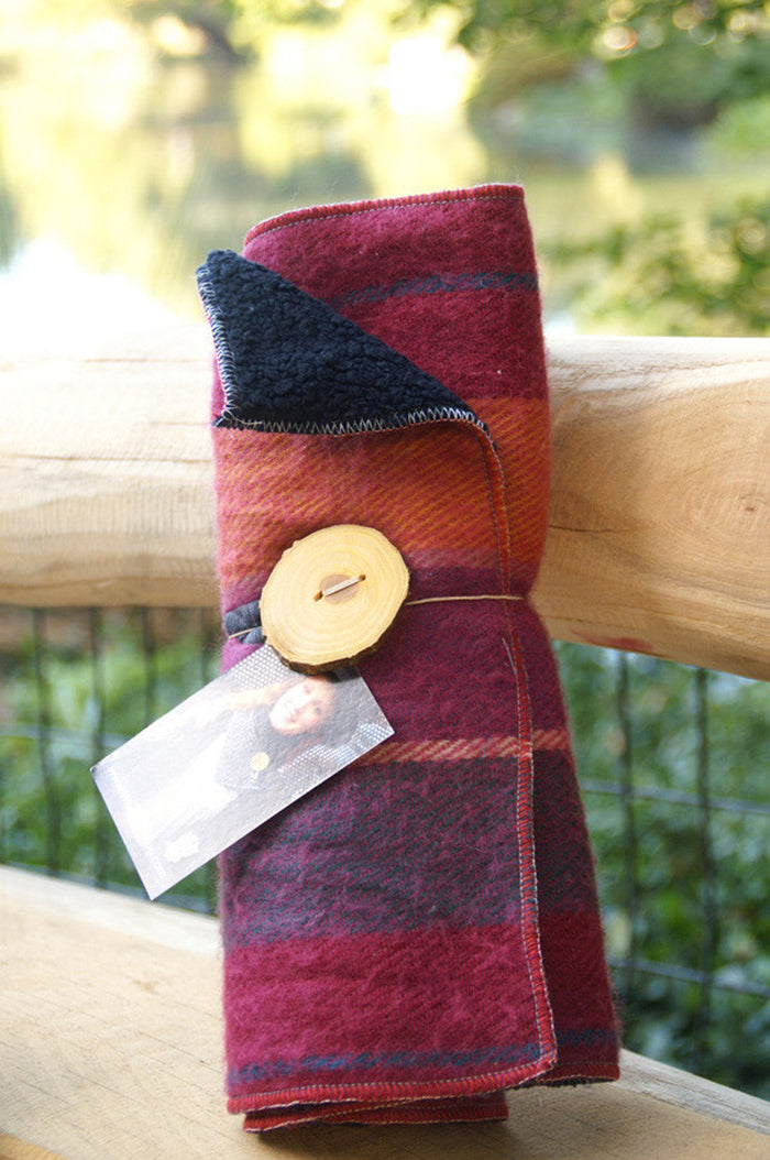 Sorbet Plaid Upcycled Neckwarmer - One-of-a-Kind - 
 - 1