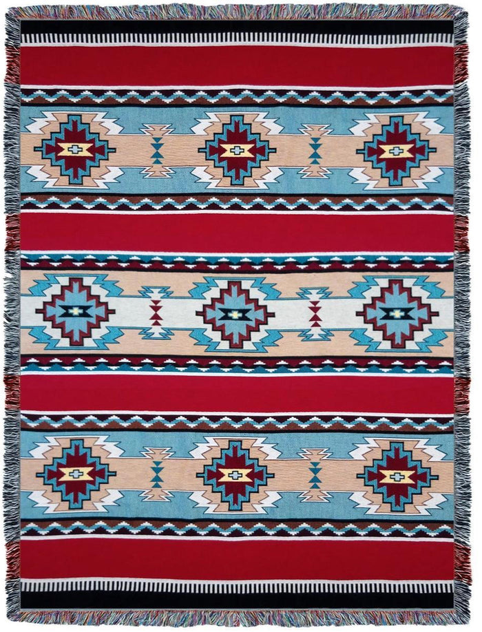 Southwest Rimrock Red Woven Cotton Throw Blanket