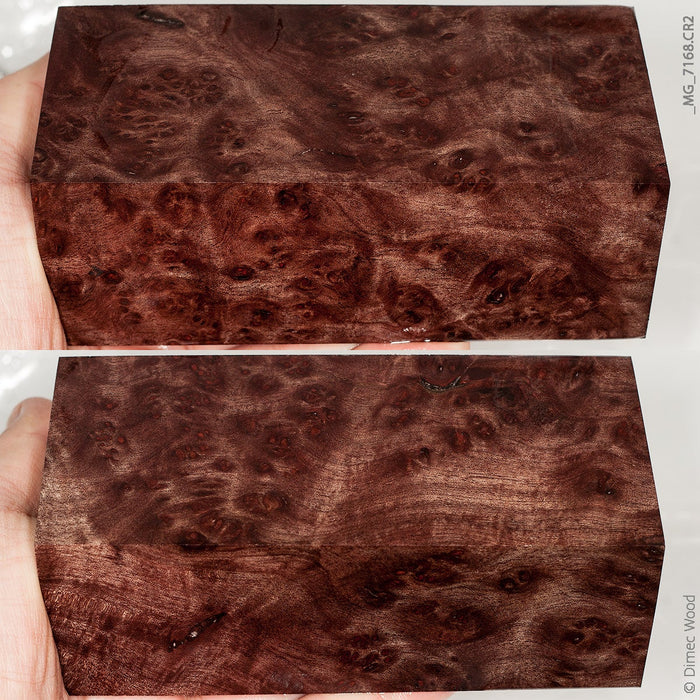 Stabilized wood red cheese burl block