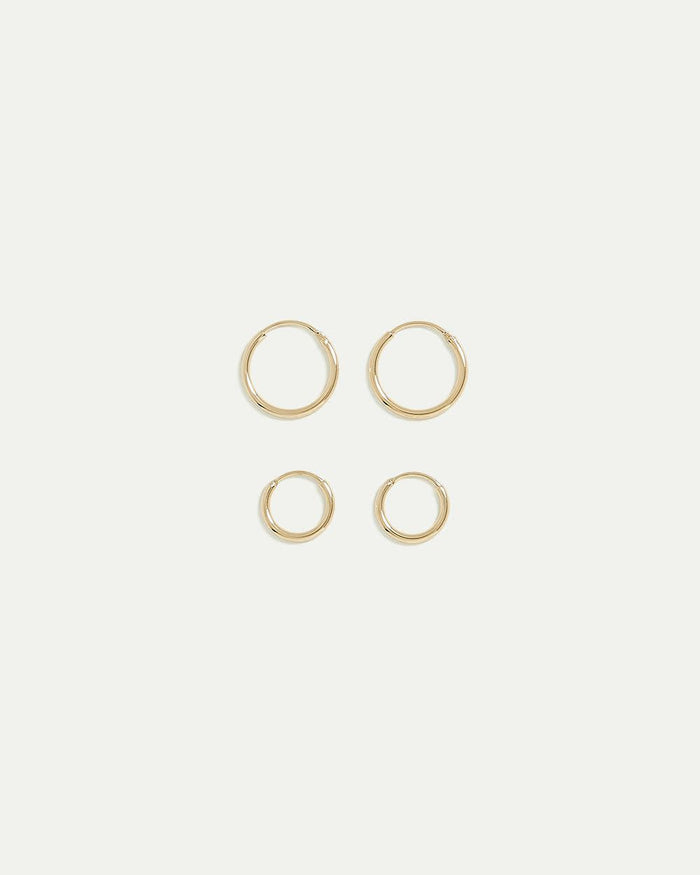 Stainless Steel Basic Hoops - 2 Pairs