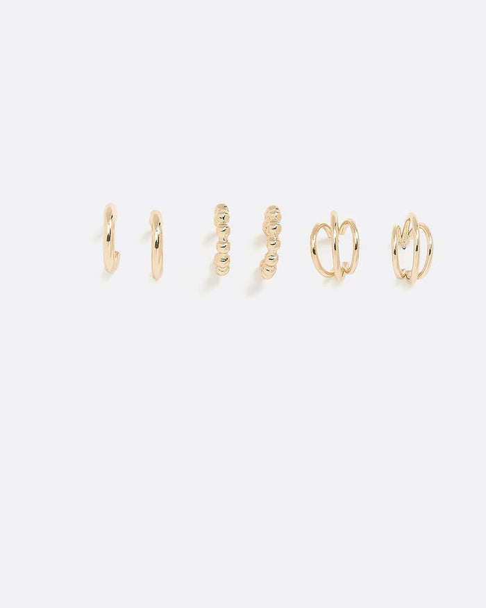 Stainless Steel Hoops - 3 Pairs
