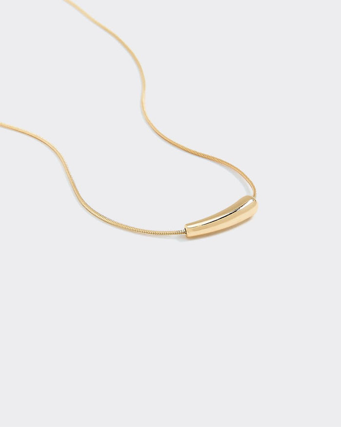 Stainless Steel Short Necklace with Tube Pendant
