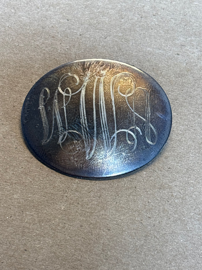 Sterling Brooch with Engraved Initials