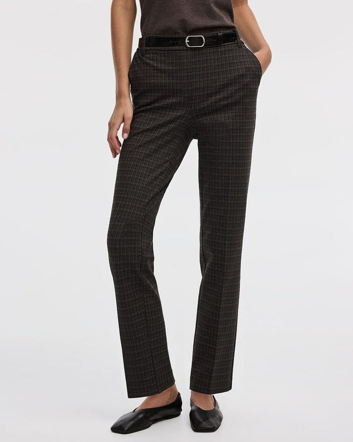 Straight-Leg High-Rise Plaid Pants - The Modern Stretch (R)
