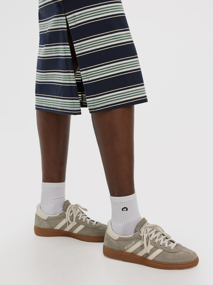 Striped Short-Sleeve Polo Dress - Hyba