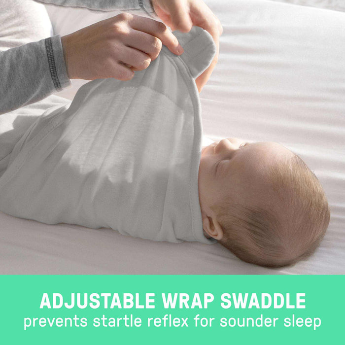 SwaddleMe by Ingenuity Original cotton swaddle for babies 3-6 months with adjustable wings and secure hook-and-loop closures, 3-pack