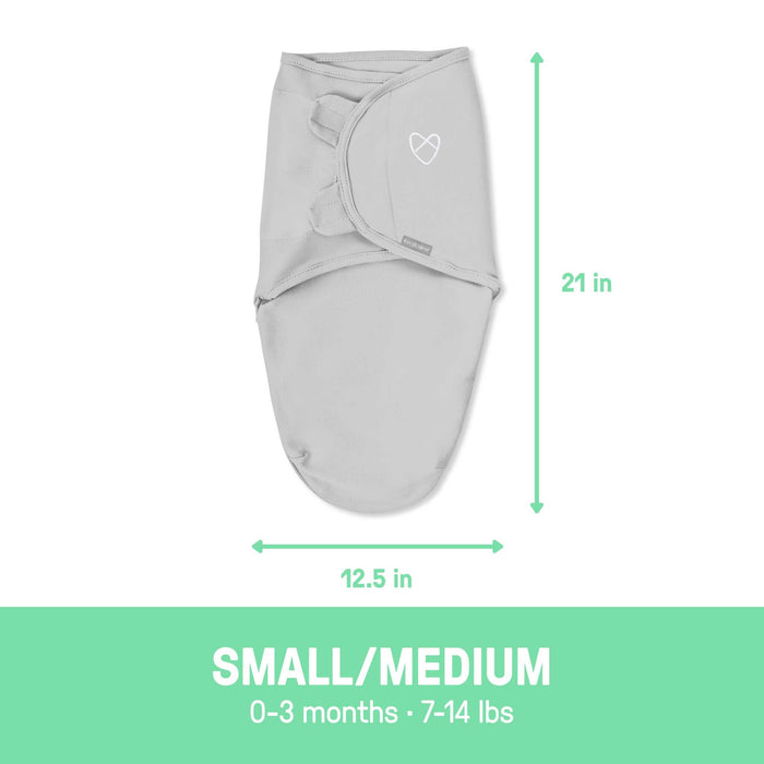 SwaddleMe by Ingenuity Original Swaddle large size for 3-6 months baby with adjustable wings and hook-and-loop closures in 100% cotton fabric