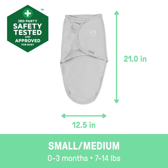 SwaddleMe by Ingenuity Velboa Original Swaddle, Size SM, 0-3 months, 2pk (Pink Hearts)