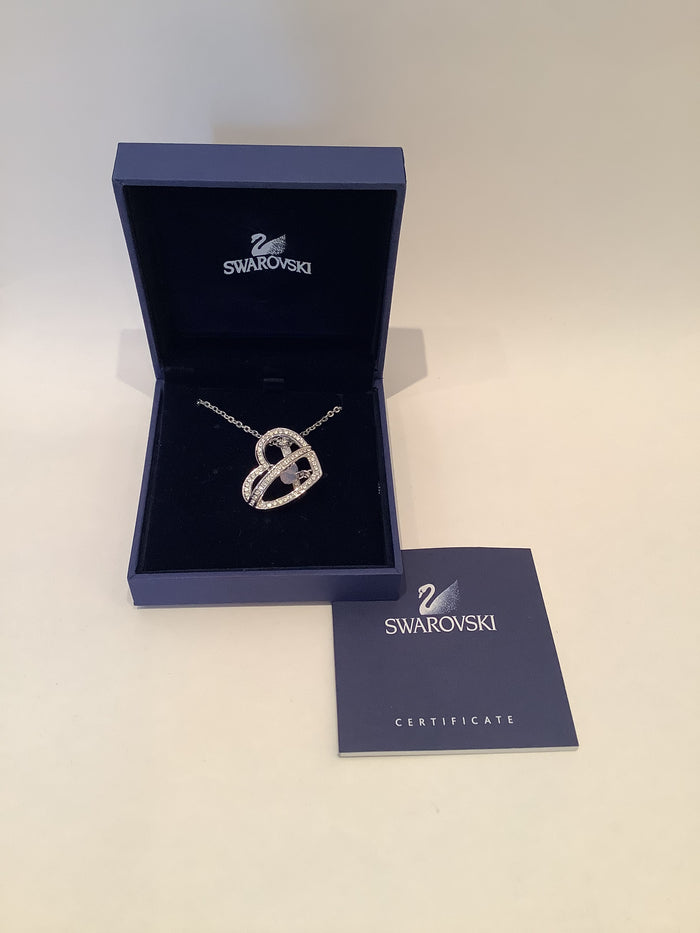 Swarovski Heart Necklace (Silver Tone)