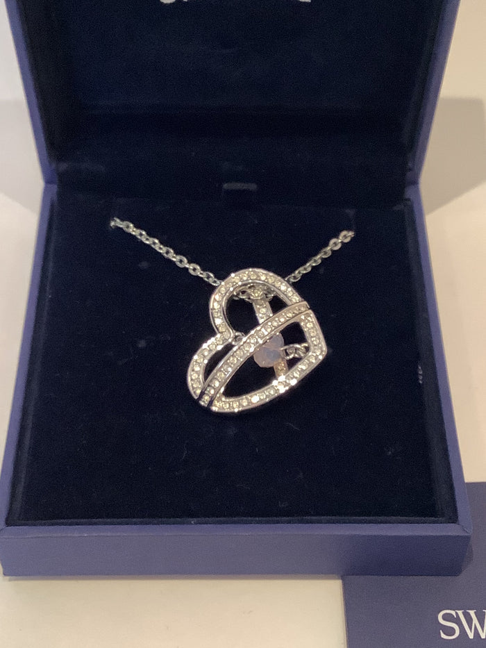 Swarovski Heart Necklace (Silver Tone)