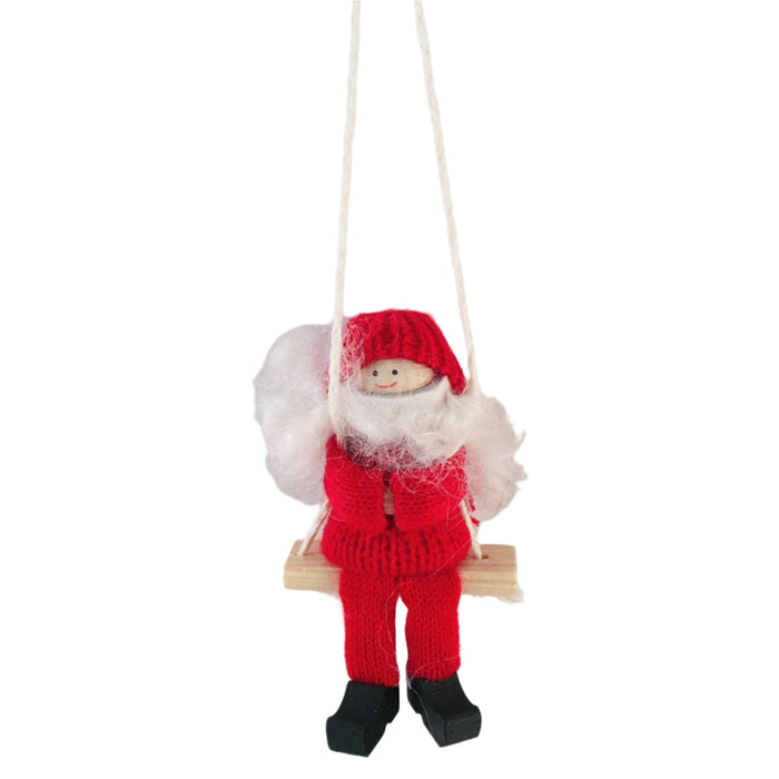 Swedish tomte on swing  ornament