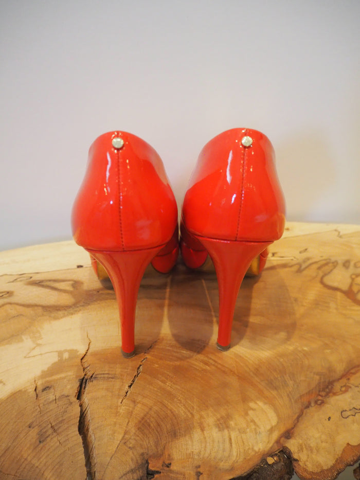 Ted Baker Orange Peep Toe