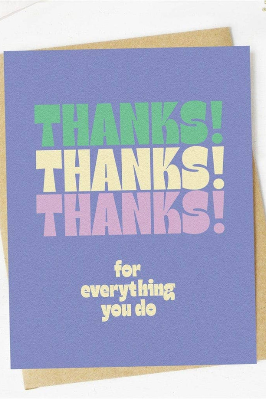 Thanks Thanks Thanks Card