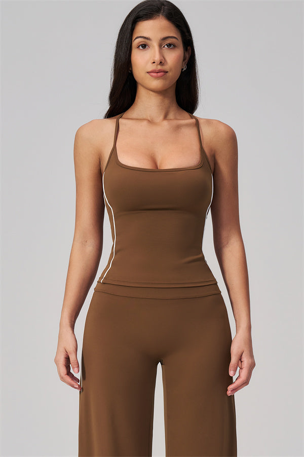 The Breathe Crop Top Straight Leg Pants 2-Piece Set