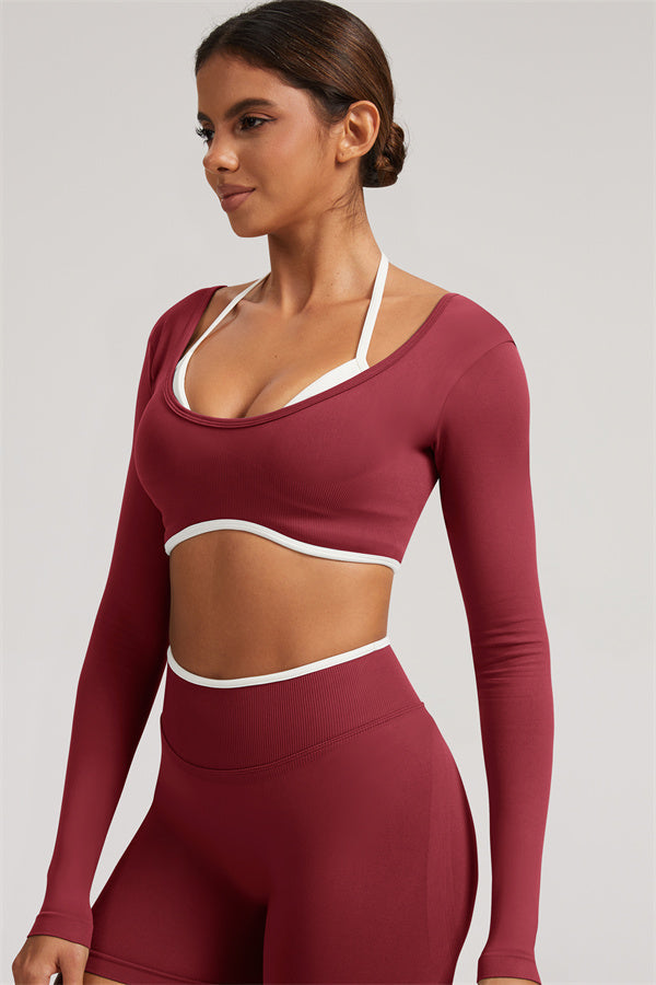 The Elevate Long Sleeve Crop top Leggings 2-Piece Set