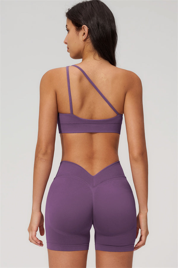The Empower One-Shoulder Sports Bra Shorts 2-Piece Set