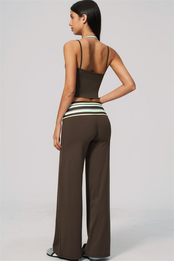 The Enliven Halter Tank Top Straight Leg Pants 2-Piece Set