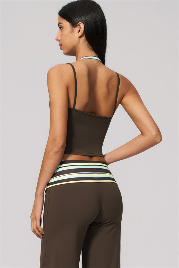 The Enliven Halter Tank Top Straight Leg Pants 2-Piece Set