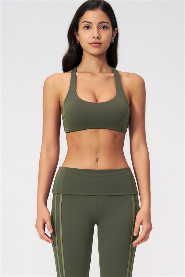 The Evoke Racerback Sports Bra Capri Leggings 2-Piece Set